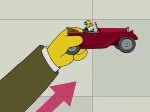 drawing of a mans hand holding a small car